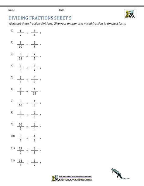 dividing fractions worksheet pdf grade 6